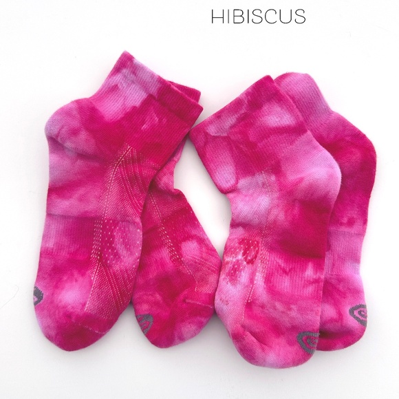 Hot Pink Tie Dye Socks Ice Dye Fuchsia Ankle Socks Mid Crew Hand Dyed Socks - Picture 1 of 4